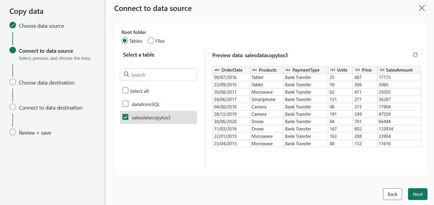 Connect to data source